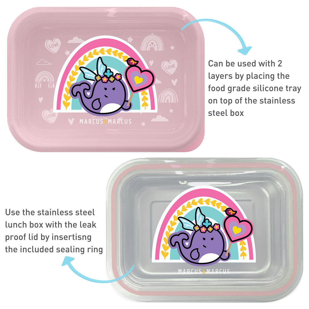 Marcus & Marcus 2 Tier Stainless Steel Lunch Box