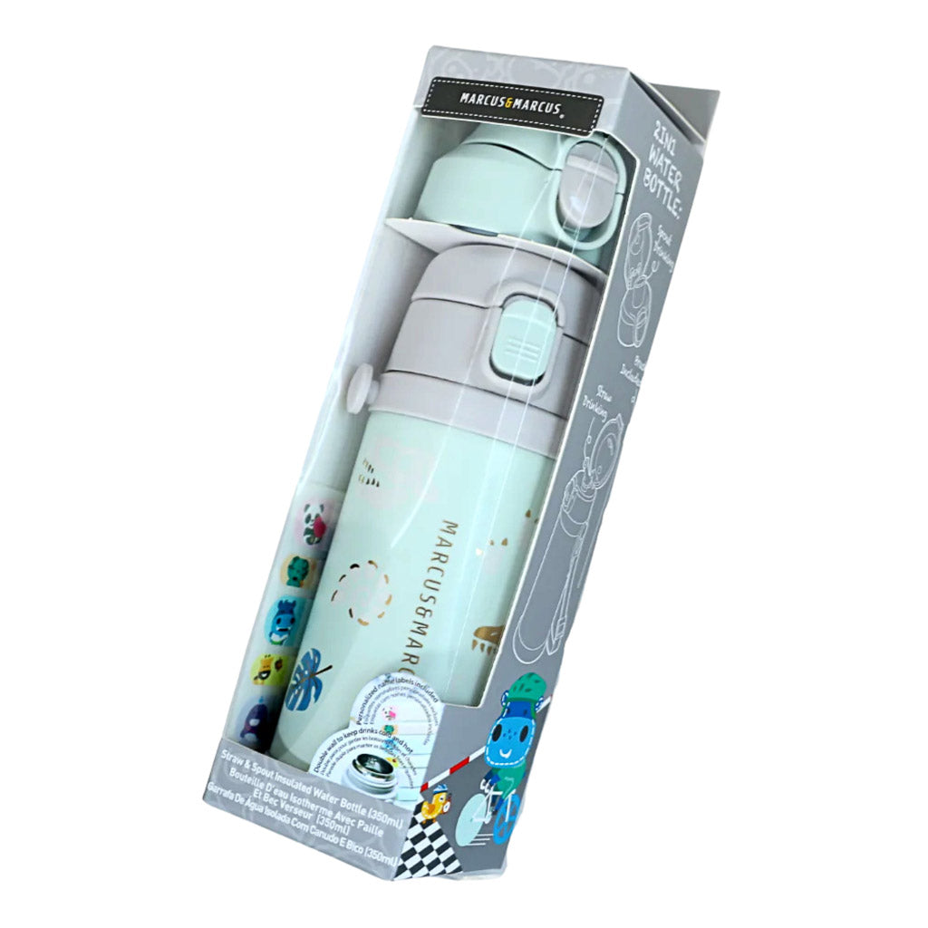 Marcus &amp; Marcus Straw and Spout Insulated Water Bottle (350ml)
