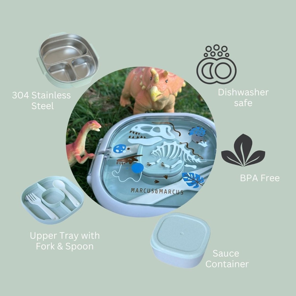 Marcus &amp; Marcus 2 Tier Stainless Steel Lunch Box