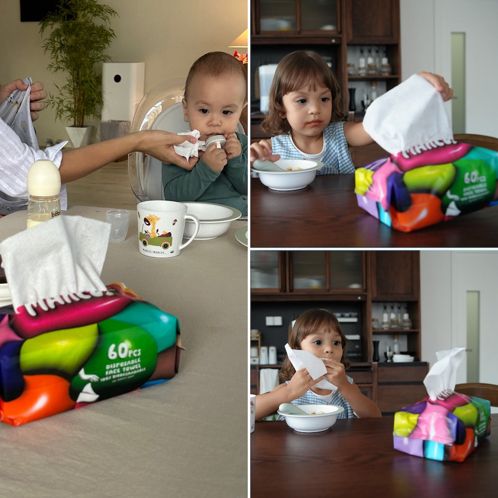 Marcus &amp; Marcus Disposable Face Towel 100% Biodegradable (Wet or Dry)