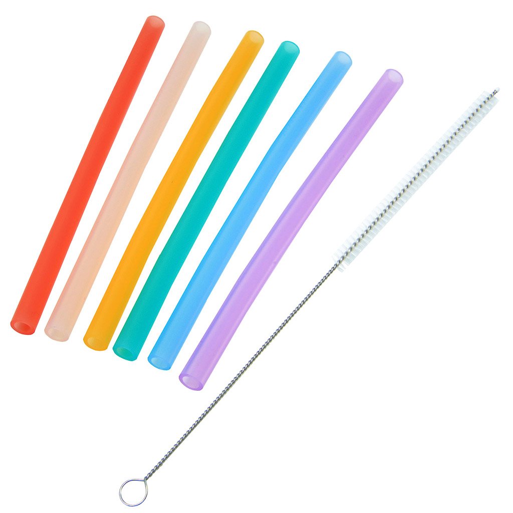 Marcus &amp; Marcus Reusable Silicone Straws &amp; Brush Set