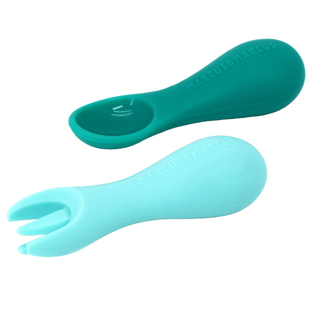 Marcus &amp; Marcus Silicone Palm Grasp Spoon &amp; Fork Set