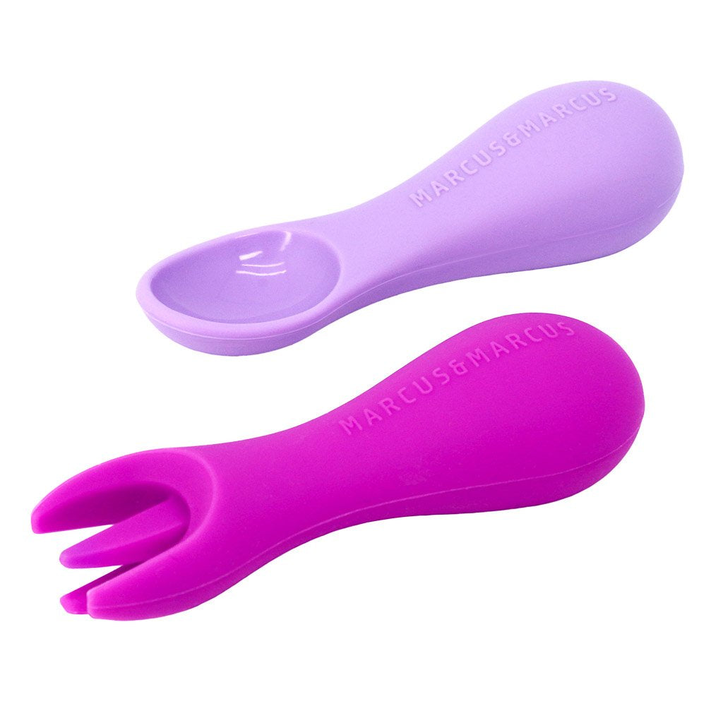 Marcus &amp; Marcus Silicone Palm Grasp Spoon &amp; Fork Set