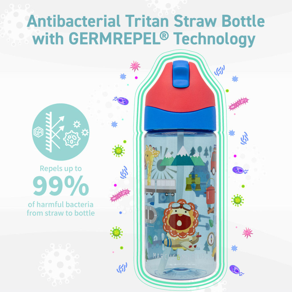 Marcus &amp; Marcus Antibacterial Tritan Straw Bottle