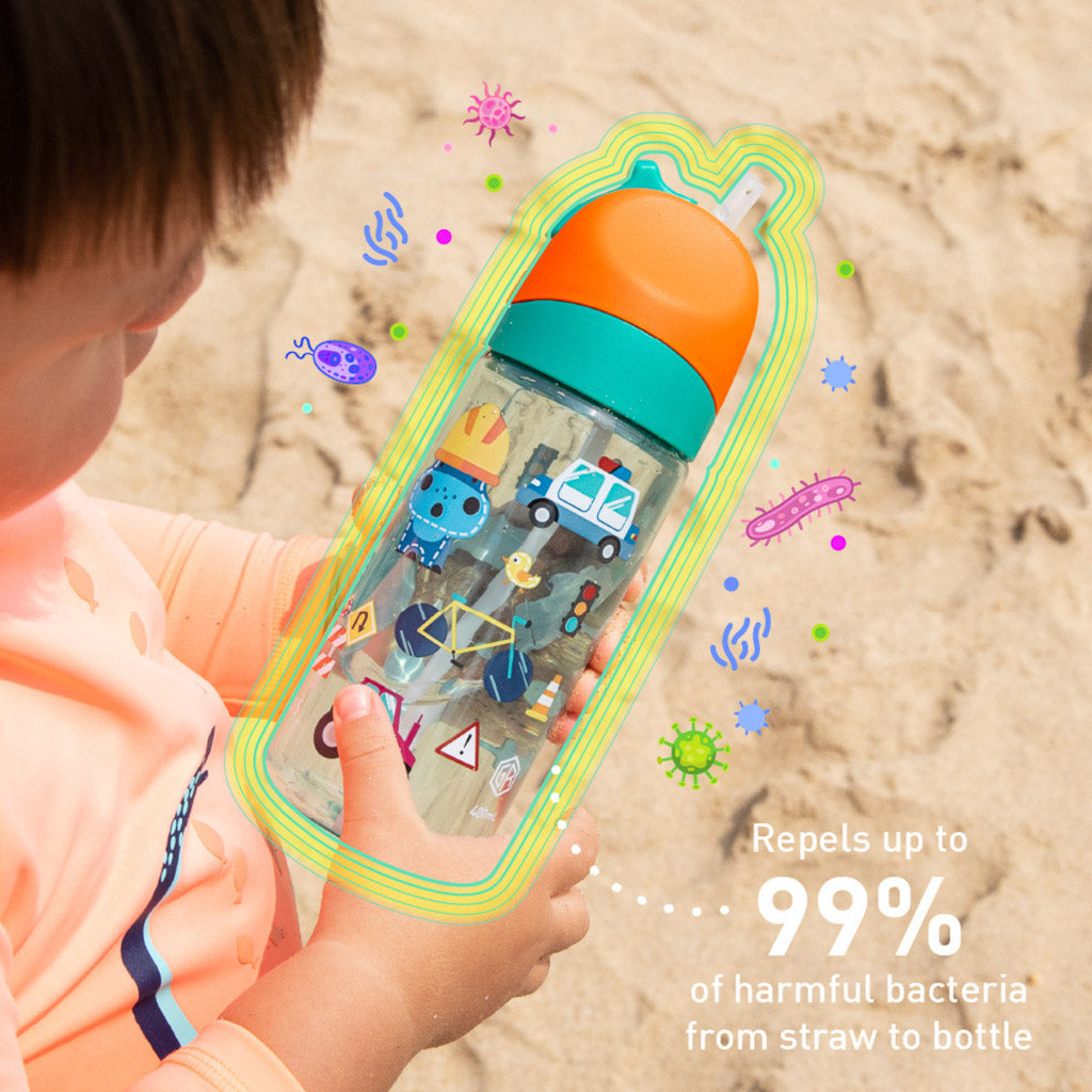 Marcus &amp; Marcus Antibacterial Tritan Straw Bottle