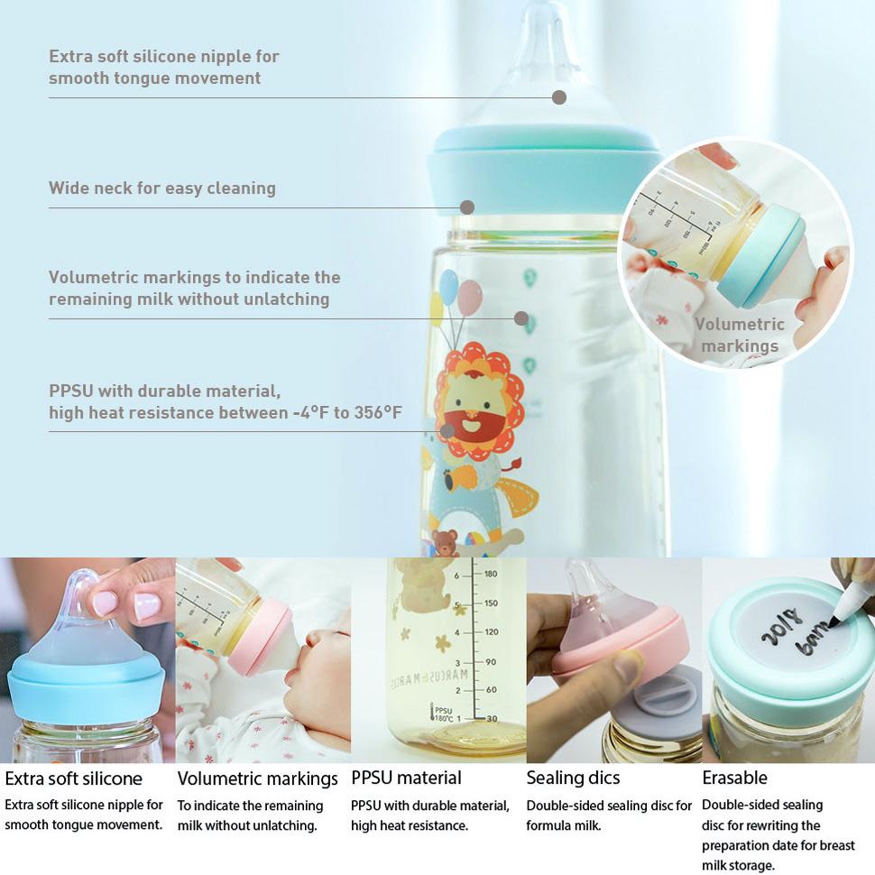 Marcus & Marcus PPSU Transition Feeding Bottle (300ml)