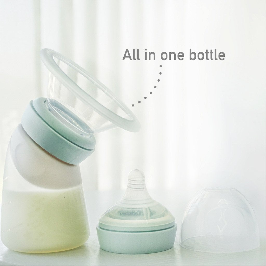 Marcus &amp; Marcus Silicone Angled Feeding Bottle &amp; Breast Pump