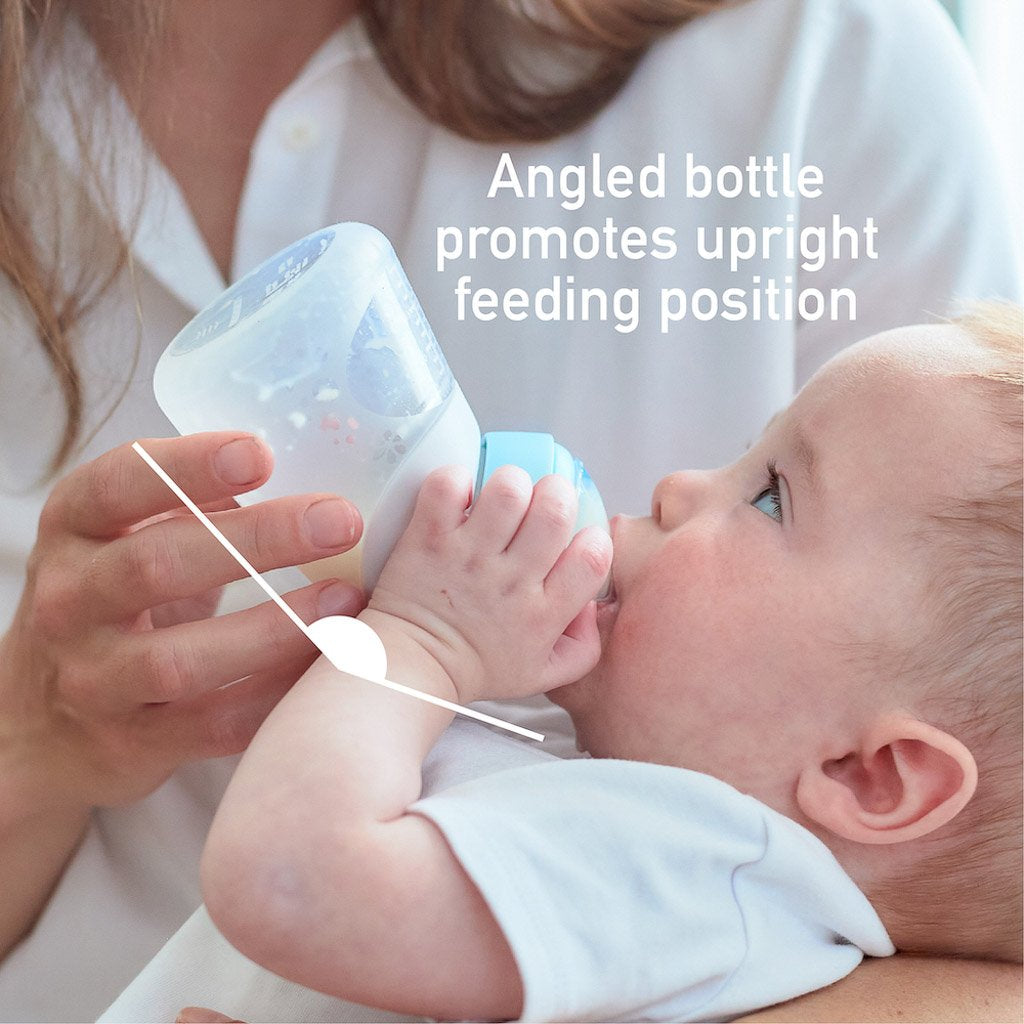 Marcus &amp; Marcus Silicone Angled Feeding Bottle &amp; Spoon
