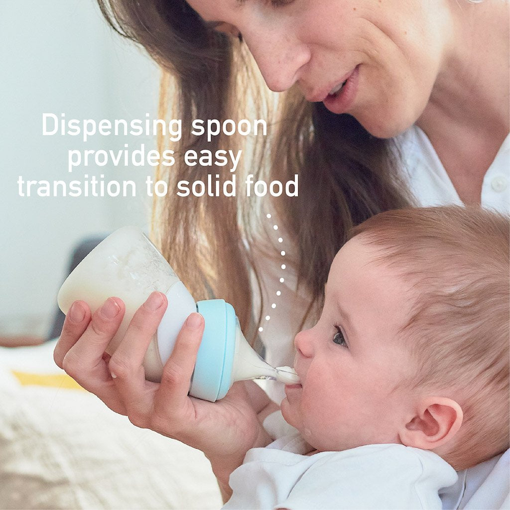 Marcus & Marcus Silicone Angled Feeding Bottle & Spoon