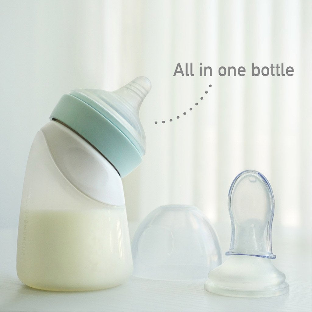 Marcus & Marcus Silicone Angled Feeding Bottle & Spoon