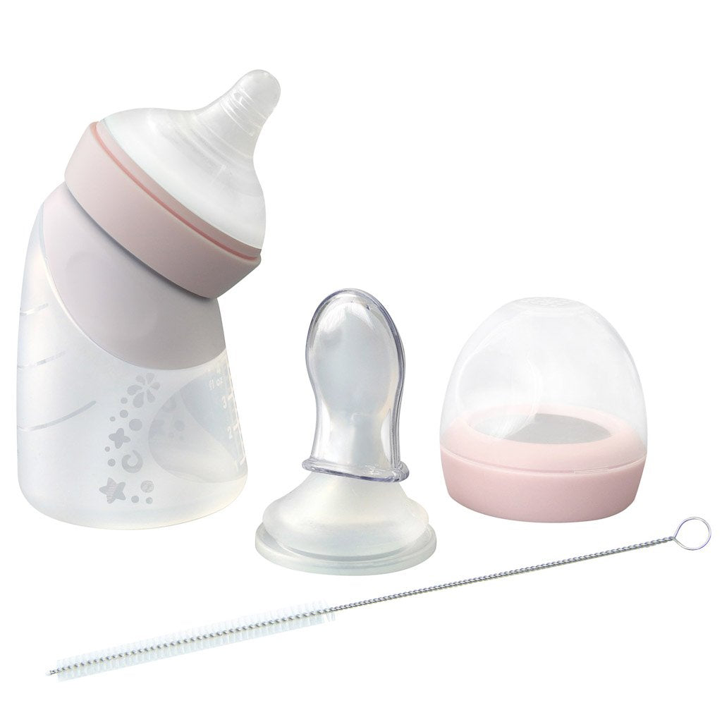 Marcus & Marcus Silicone Angled Feeding Bottle & Spoon