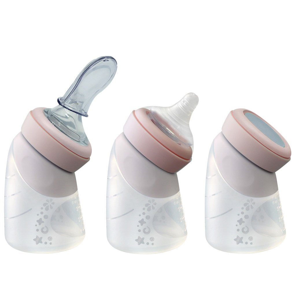 Marcus & Marcus Silicone Angled Feeding Bottle & Spoon