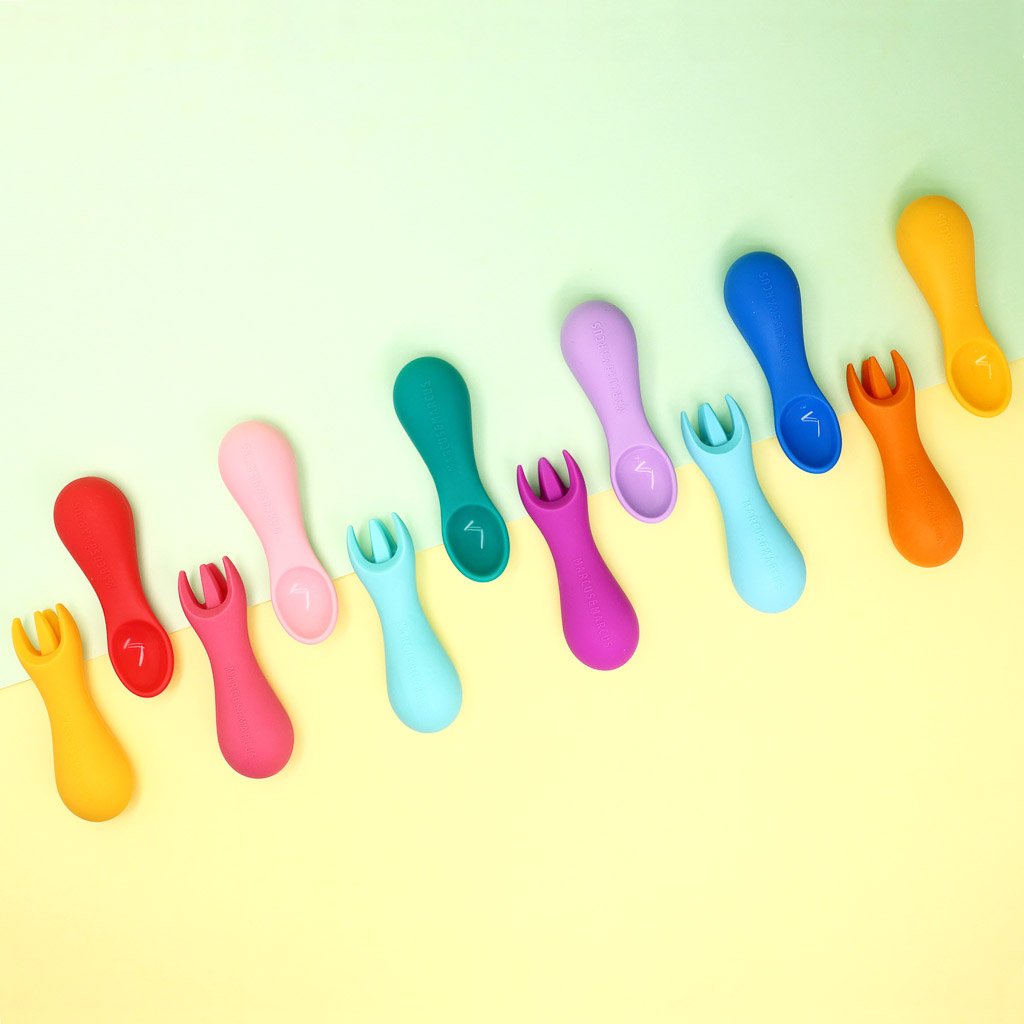 Marcus &amp; Marcus Silicone Palm Grasp Spoon &amp; Fork Set